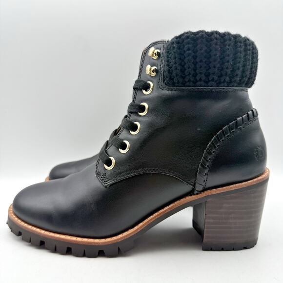 Jack Rogers Womens Harper Hiker Booties US 7.5 Black Leather Water Resistant NIB - Picture 8 of 12
